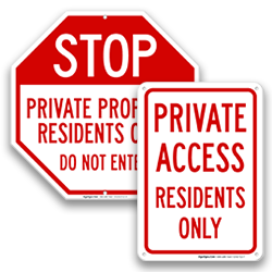 Image of Residents Only Signs