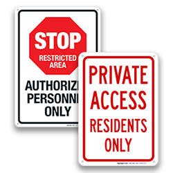 Image of Restricted Area Property Signs