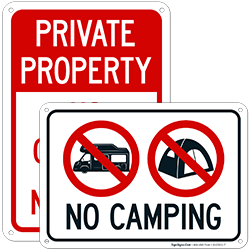 No Camping Signs