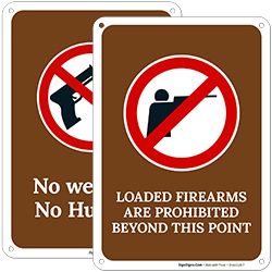 No Fire & Weapon Signs