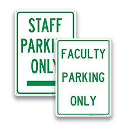 Image of School Faculty Reserved Parking Signs