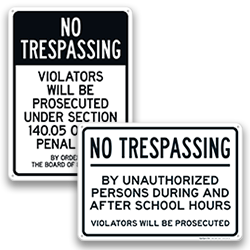 Image of School No Trespassing Signs