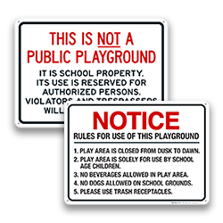 Image of School Playground Signs