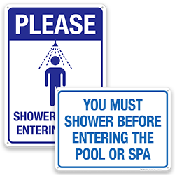 Image of Shower Before Entering Signs