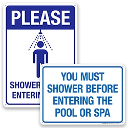Image of Shower Before Entering Signs