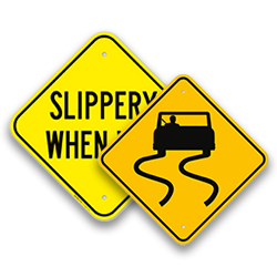 Image of Slippery Road Signs