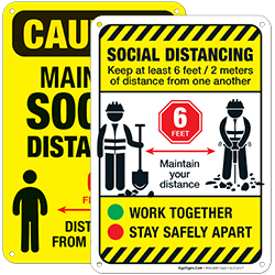 Social Distancing Signs for Construction Projects