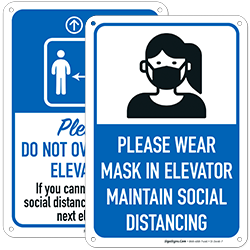 Social Distancing Signs for Elevators