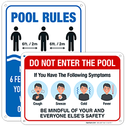 Social Distancing Signs for Pools