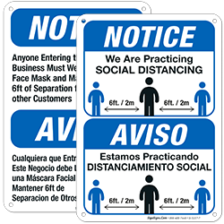 Spanish & Bilingual Social Distancing Signs