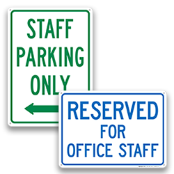 Image of Staff Reserved Parking Signs