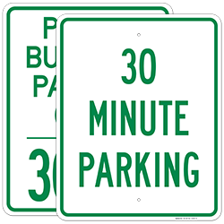 30 Minute Parking Signs