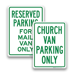 Image of Van Reserved Parking Signs