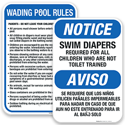 Image of Wading & Baby Pool Rules Signs