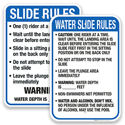 Image of Water Slide Rules Signs