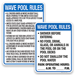 Image of Wave Pool Rules Signs