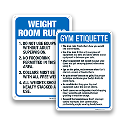 Image of Weight Room Rules Signs