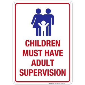 Pool Sign, Children Must Have Adult Supervision Sign