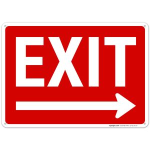 Exit Sign, with Right Arrow