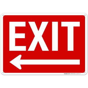 Exit Sign, with Left Arrow