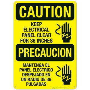 Keep Electrical Panel Clear For 36 Inches Bilingual Sign, OSHA Caution Sign, (SI-4479)