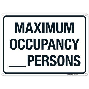 Maximum Occupancy Persons Sign, (SI-67002)