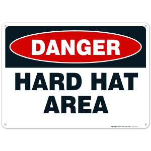 Hard Hat Area Sign, Construction Sign, Danger Sign