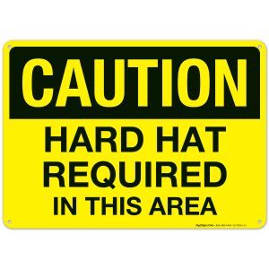 Hard Hat Area Sign, Hard Hat Required In This Area
