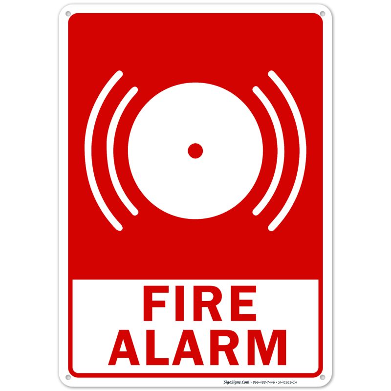 fire alarm safety sign