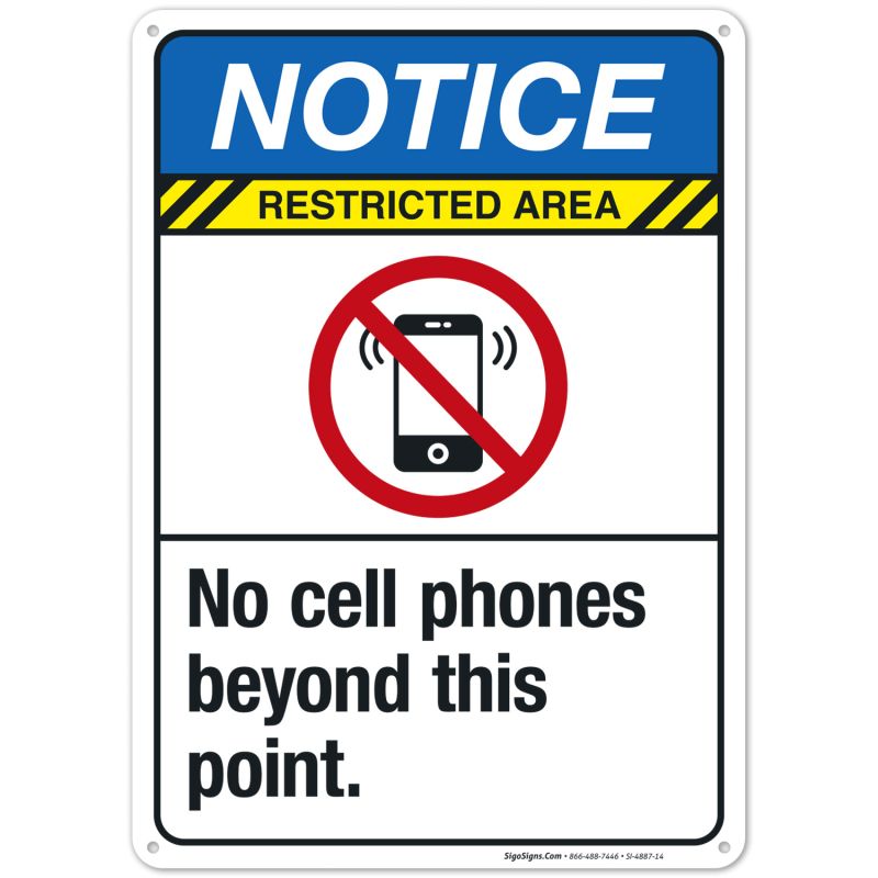 no cell phone beyond this point sign