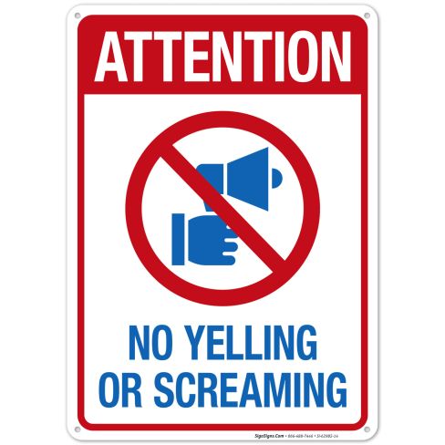 no yelling sign