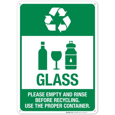 glass recycling sign
