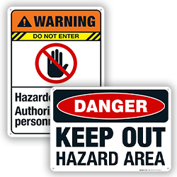 Hazard Area Signs