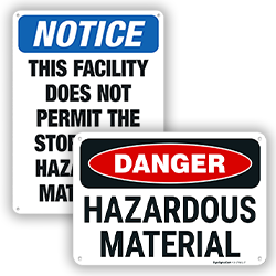Hazardous Material Signs
