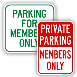 Image of Member Reserved Parking Signs