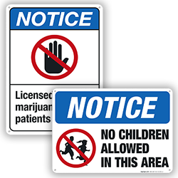 No Minors Allowed Signs