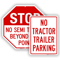 No Truck Parking Signs