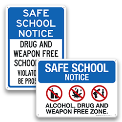 Image of No Weapons In Schools Signs