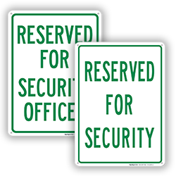 Image of Security Reserved Parking Signs