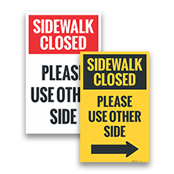 Image of Sidewalk Closed Signs